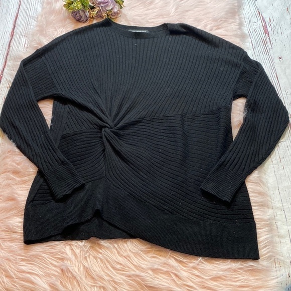 Something Navy Black Knot Detail Long Sleeve Pullover - Picture 2 of 11